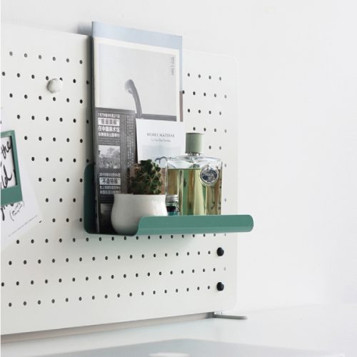 detail of table clamped pegboard